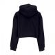 felpa cappuccio corta donna short hoodie BLACK