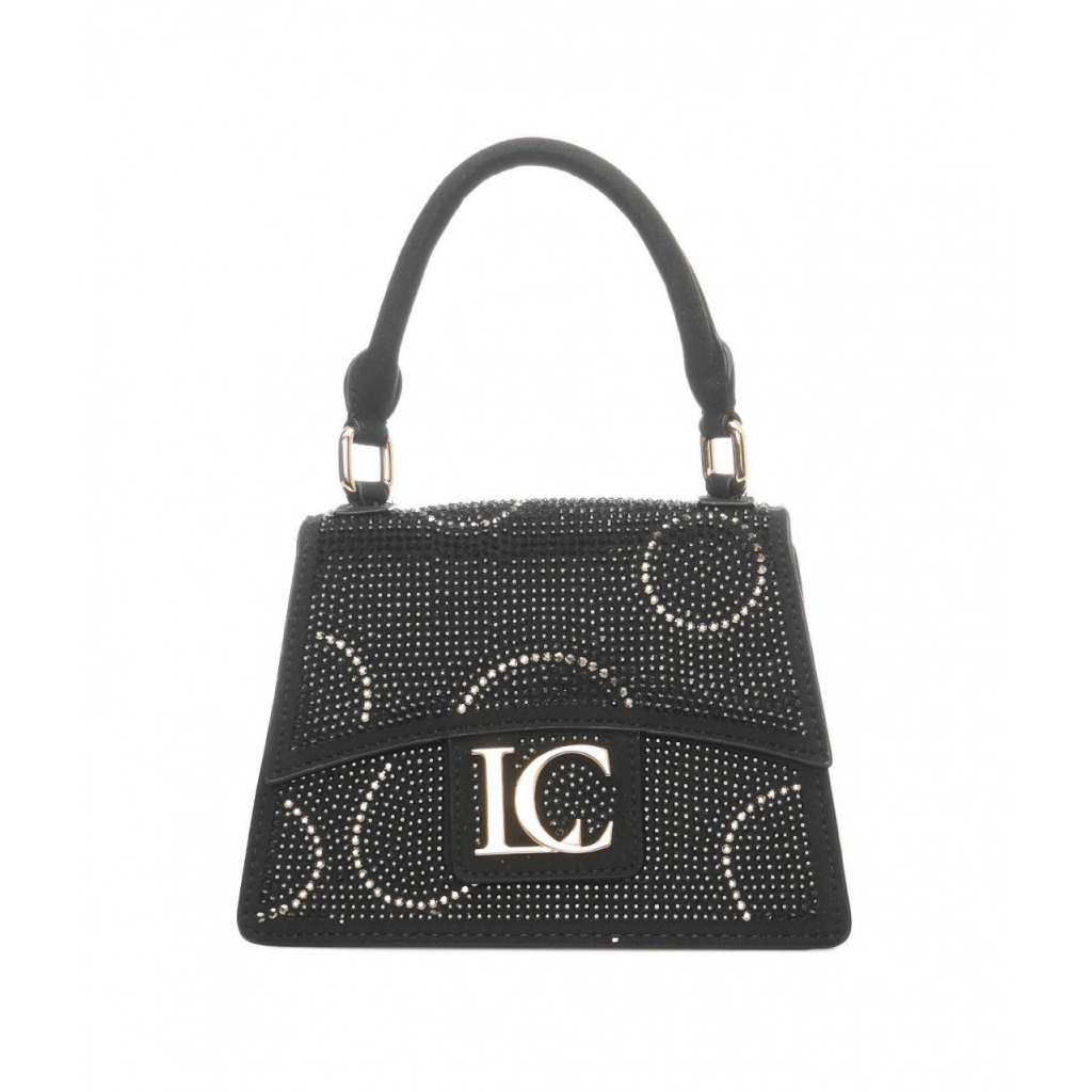 Borsa a mano con strass nero