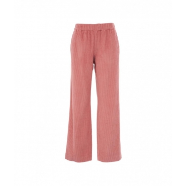 Pantaloni in velluto a coste rosa antico