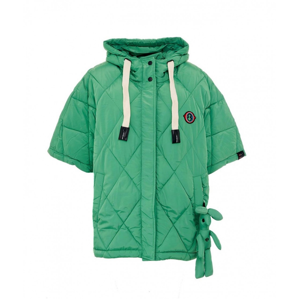 Gilet con eco piuma con ciondolo verde chiaro