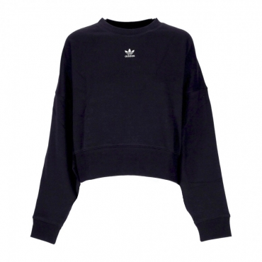felpa girocollo donna essentials fleece sweatshirt BLACK