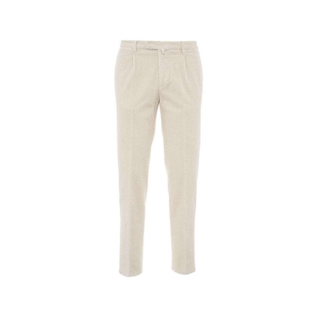 Pantalone in velluto a coste crema