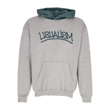 felpa cappuccio uomo usualism hoodie HEATHER GREY/DARK GREEN