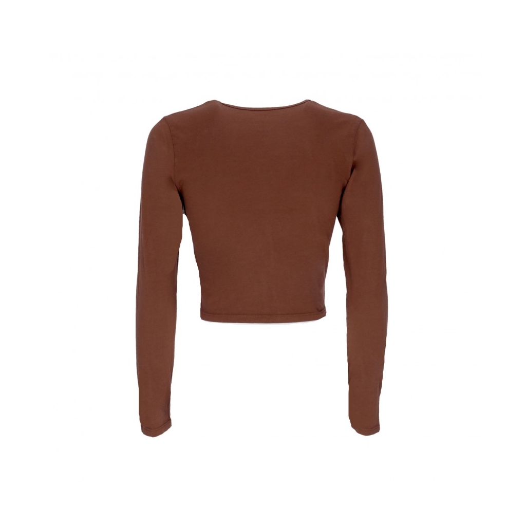maglietta manica lunga corta donna tag cropped mia l/s tee SEPIA