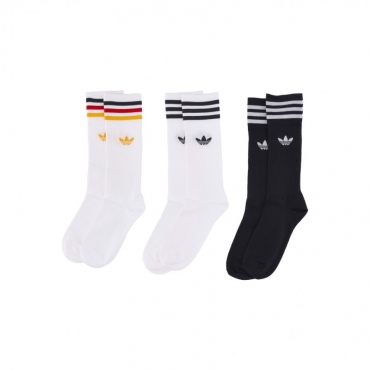 calza media uomo solid crew socks WHITE/MULTICOLOR