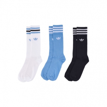 calza alta uomo solid crew socks WHITE/LIGHT BLUE/BLACK