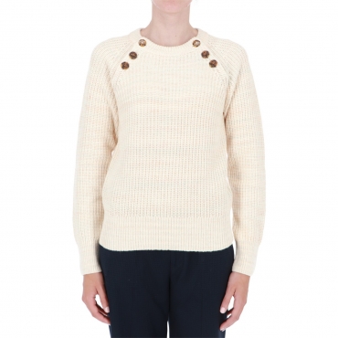 Maglia ScotchSoda Donna Knitted Raglan Pullover ECRU MELANGE