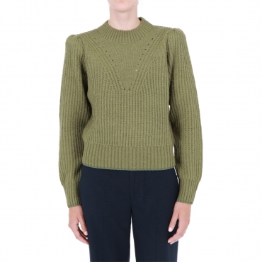 Maglia ScotchSoda Donna FuZZy Knitted Puffy Sleeves ARMY