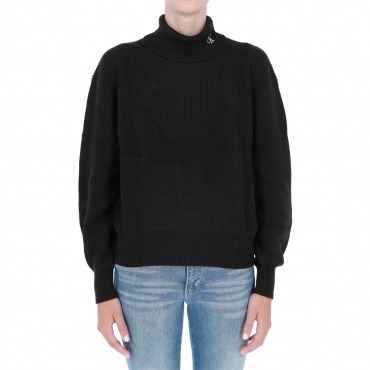 Maglia Calvin Klein Jeans Donna Chunky Roll Neck BEH CK BLACK