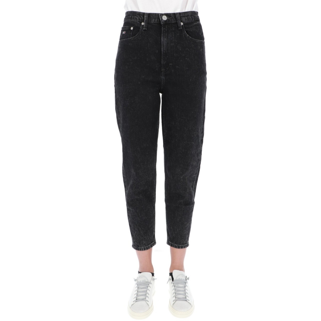 Women's Gray Black High Waist Two Tone Color Mom Jeans Jeans Denim Pants