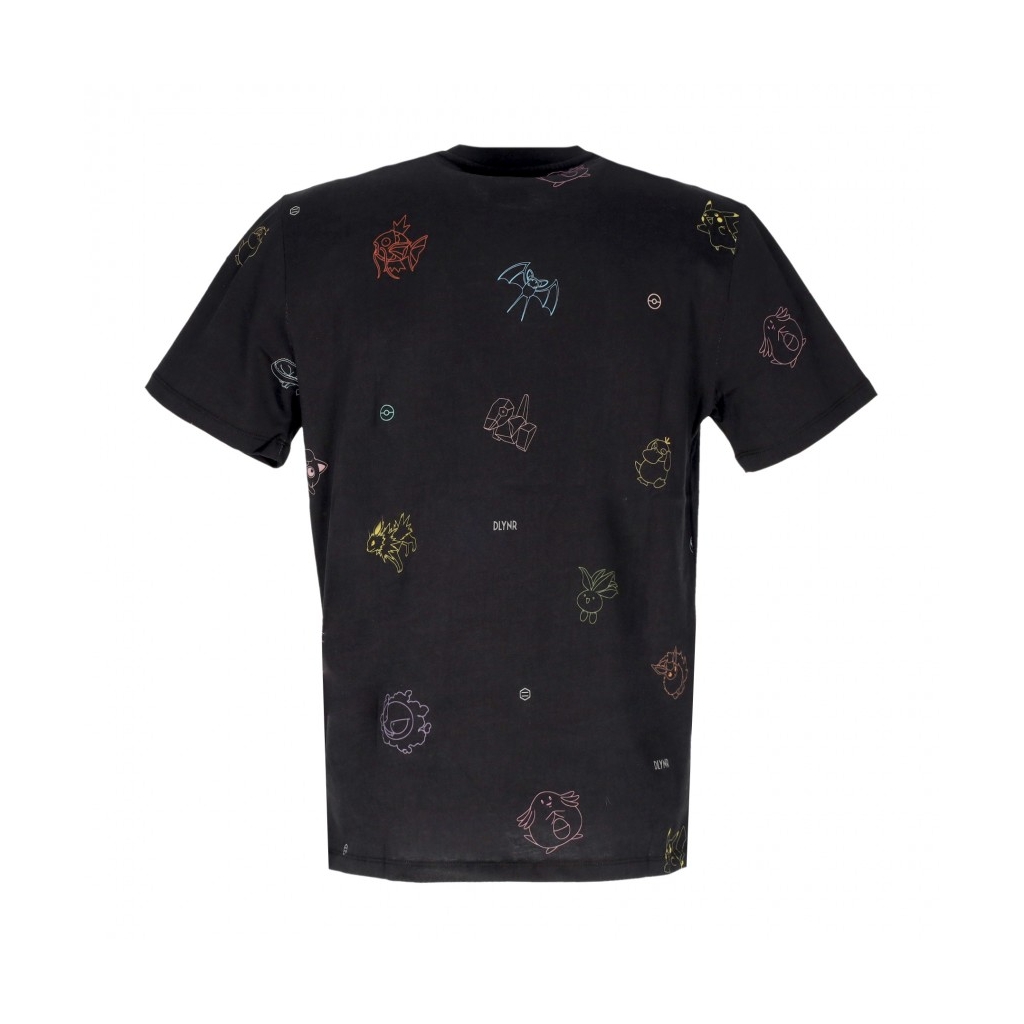 maglietta uomo dlynr x pokemon pattern tee BLACK