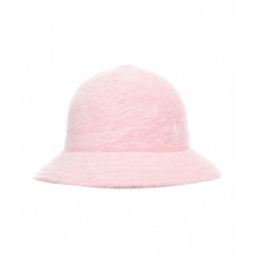 Bucket hat con angora rosa