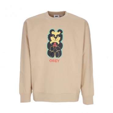 felpa girocollo uomo bear icon premium crew fleece OAT MILK