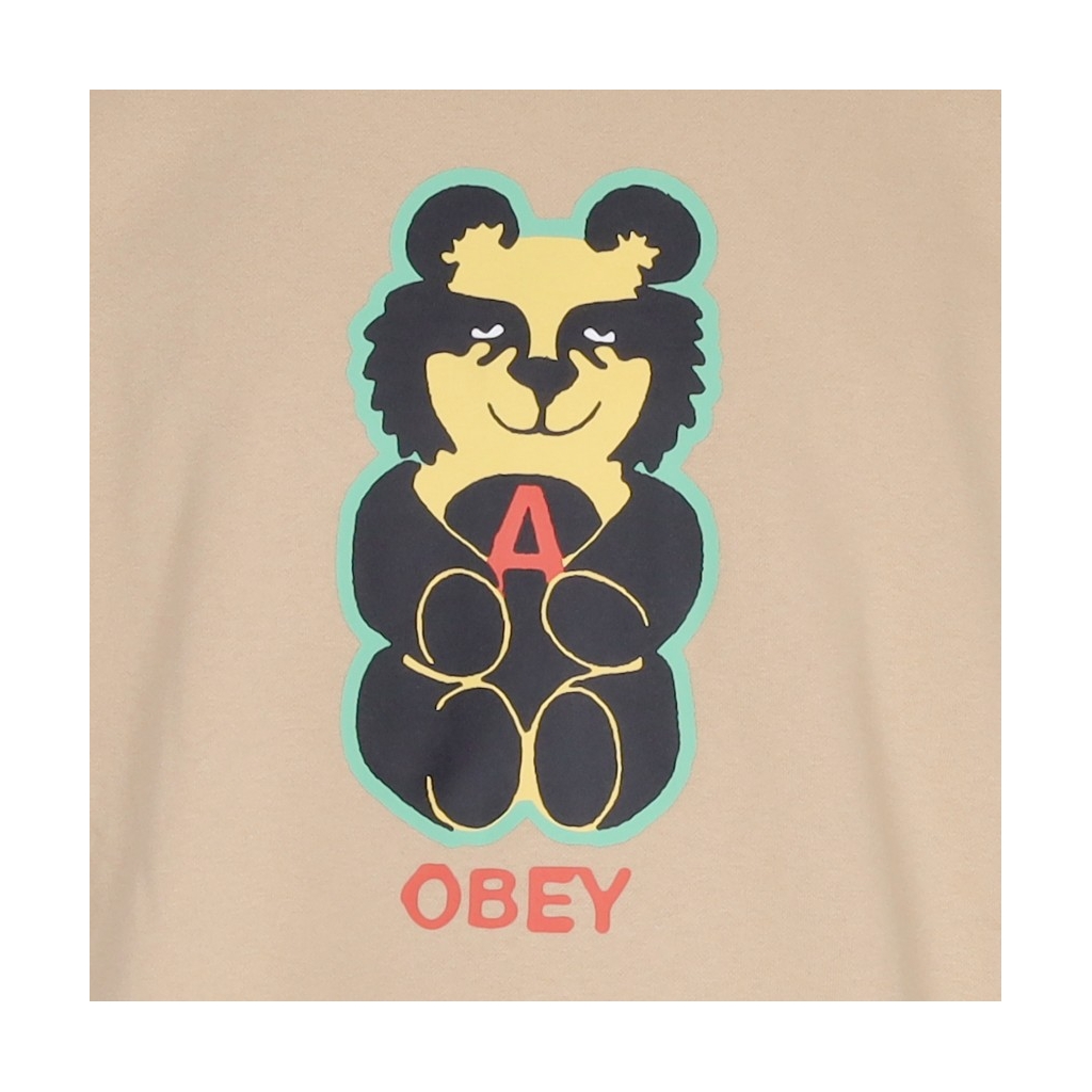 felpa girocollo uomo bear icon premium crew fleece OAT MILK