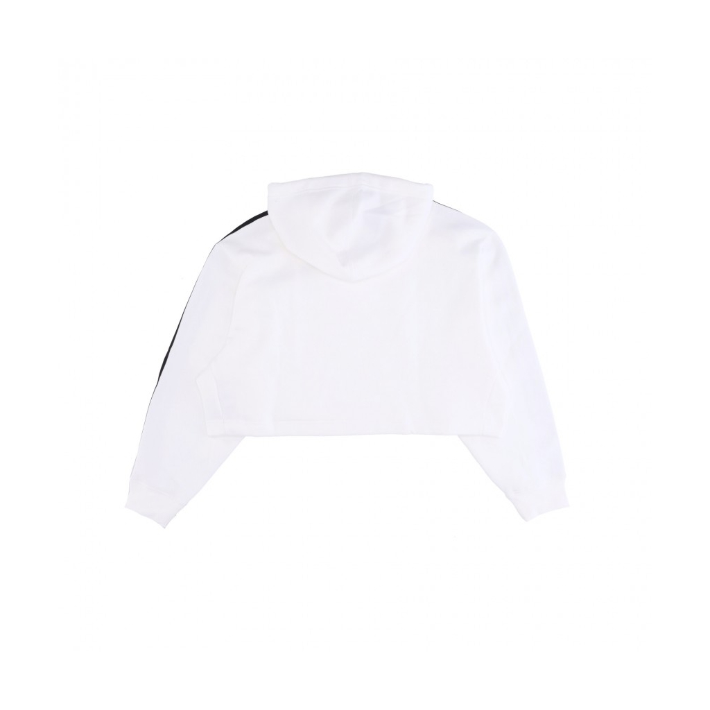 felpa cappuccio corta donna short hoodie WHITE