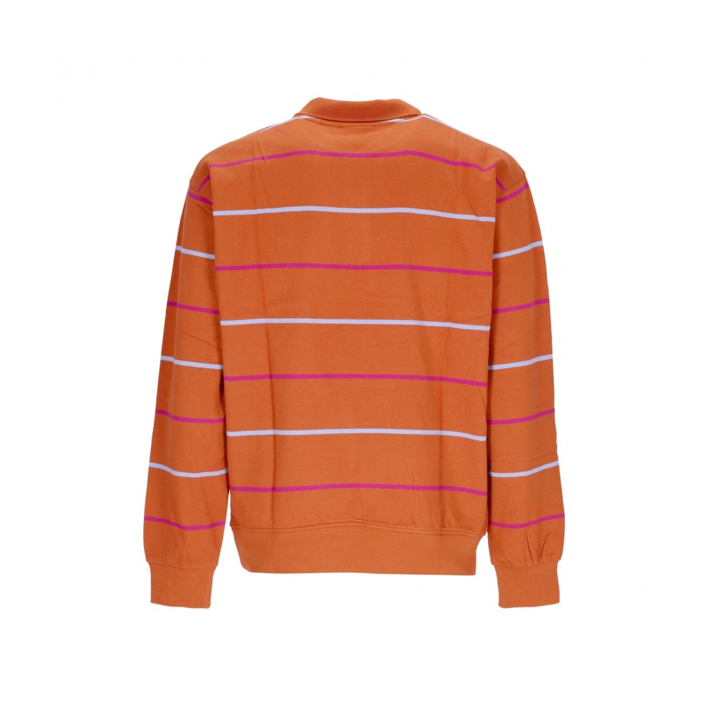 polo manica lunga uomo complete polo sweatshirt specialty fleece BOMBAY BROWN MULTI