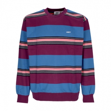 felpa girocollo uomo ender stripe crew specialty fleece BEETROOT MULTI