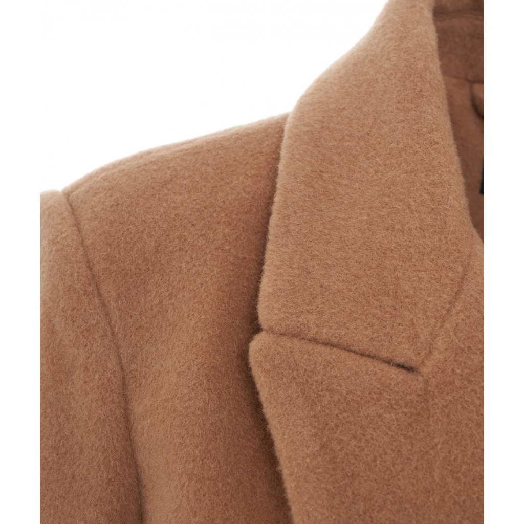 Cappotto con lana marrone