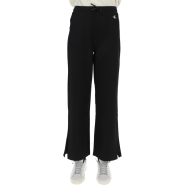 Pantalone Calvin Klein Donna Side Rib Straight Milano BEH CK BLACK