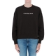 Felpa Calvin Klein Donna Shrunken Institutional Crew BEH CK BLACK