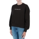 Felpa Calvin Klein Donna Shrunken Institutional Crew BEH CK BLACK