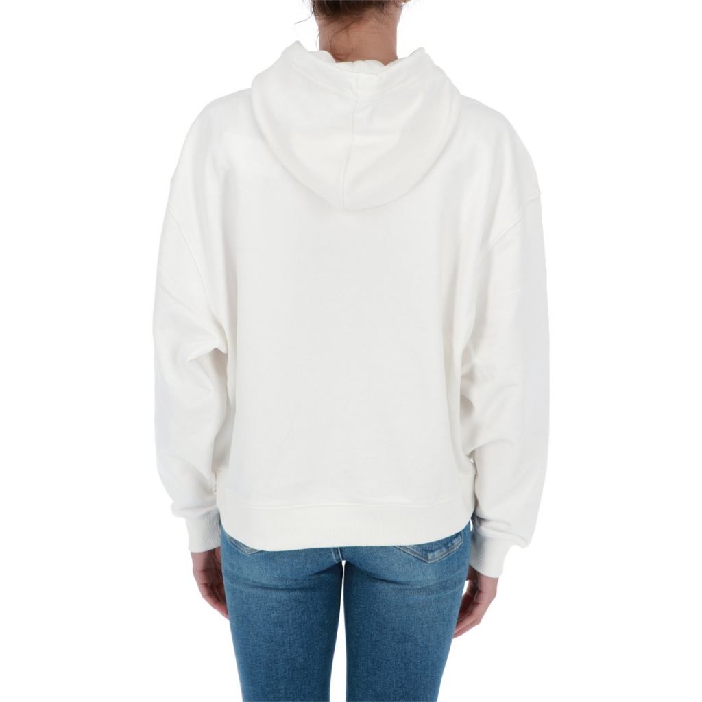 Felpa Calvin Klein Donna Illuminated Ck Hoodie YAF BRIGHT WHITE