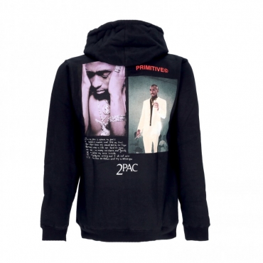 felpa cappuccio uomo voice hood x tupac BLACK