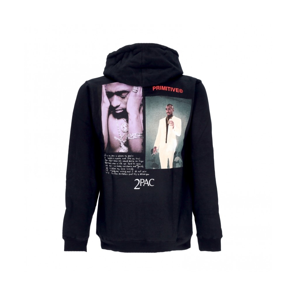 felpa cappuccio uomo voice hood x tupac BLACK