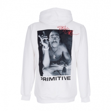 felpa cappuccio uomo smoke hood x tupac WHITE