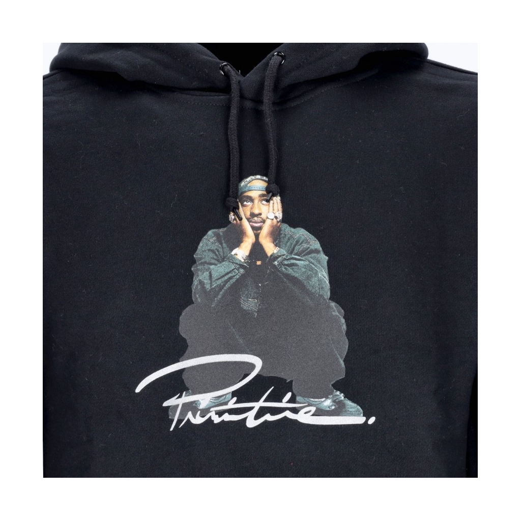 felpa cappuccio uomo shakur hood x tupac BLACK