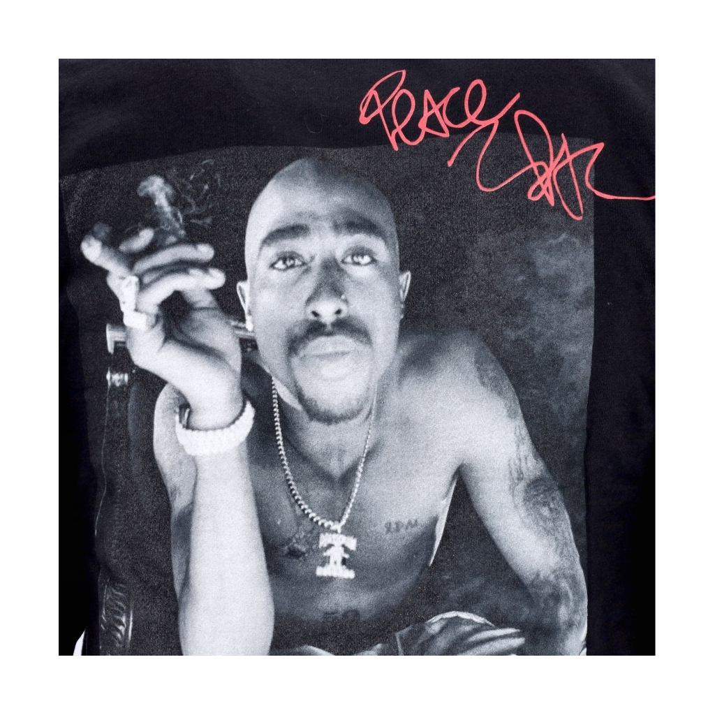felpa cappuccio uomo smoke hood x tupac BLACK