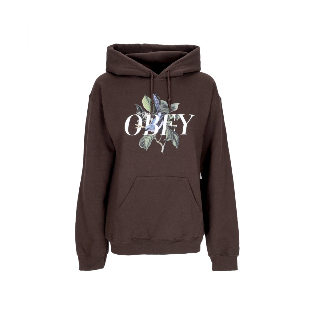 felpa cappuccio donna bird old school pullover hood DARK CHOCOLATE