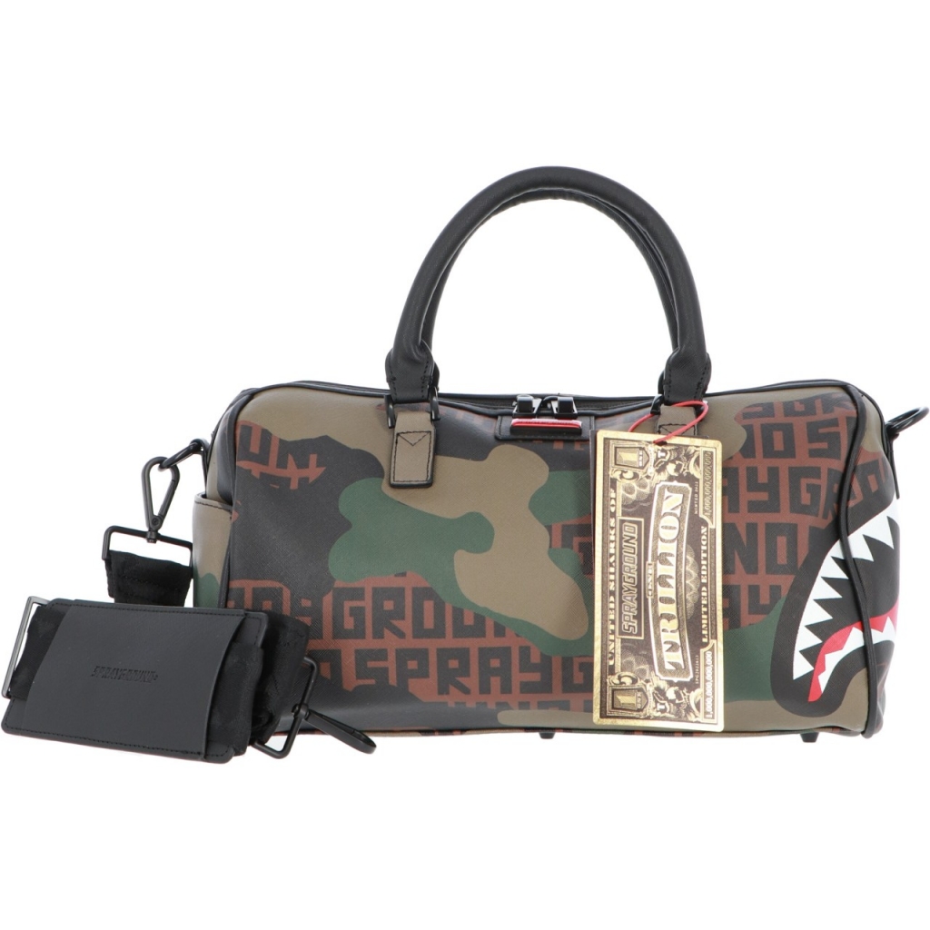 Sprayground camo shark duffle bag cheap