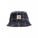 cappello da pescatore uomo cord bucket hat WILEY CHECK/VULCAN