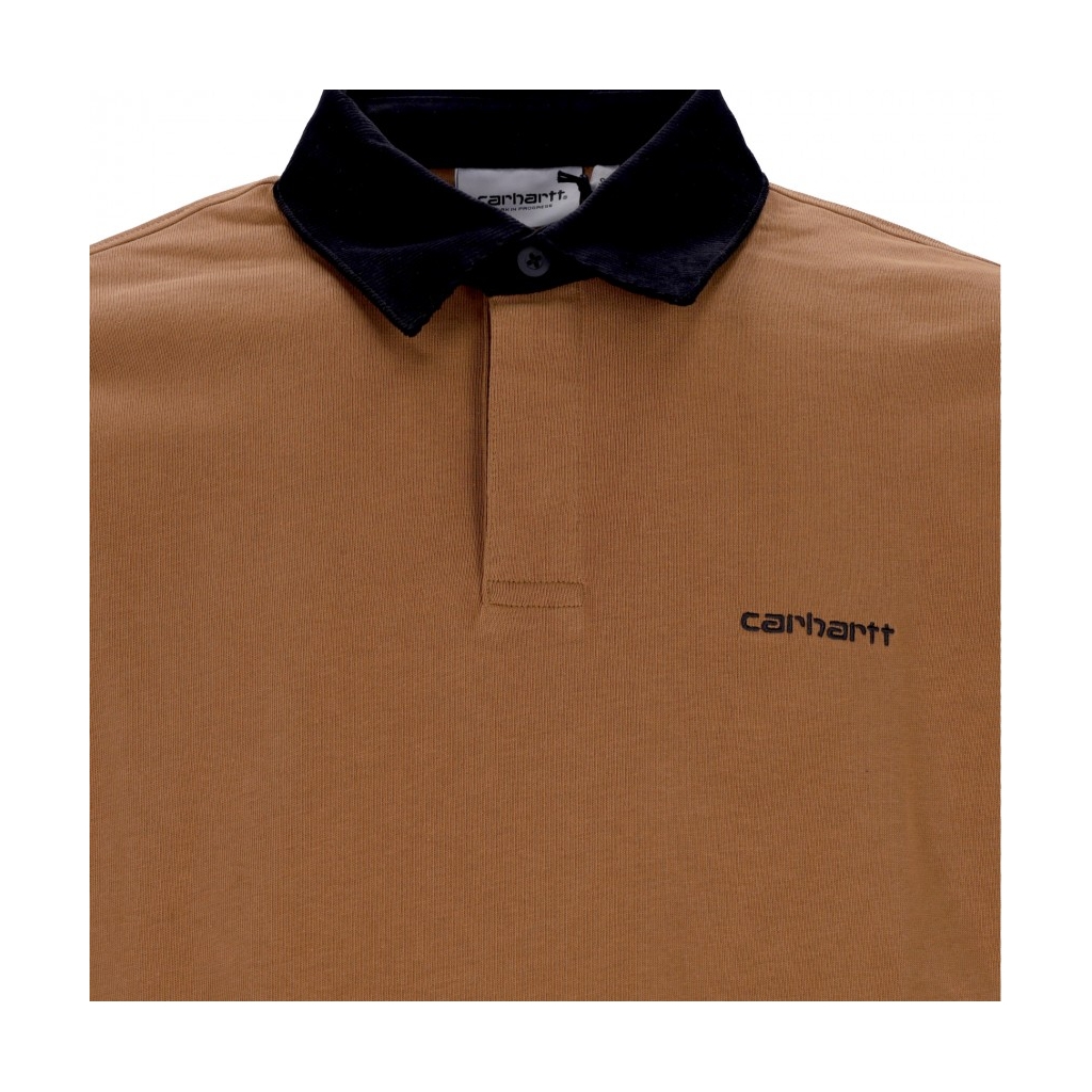 polo manica lunga uomo cord rugby l/s shirt HAMILTON BROWN/BLACK/BLACK