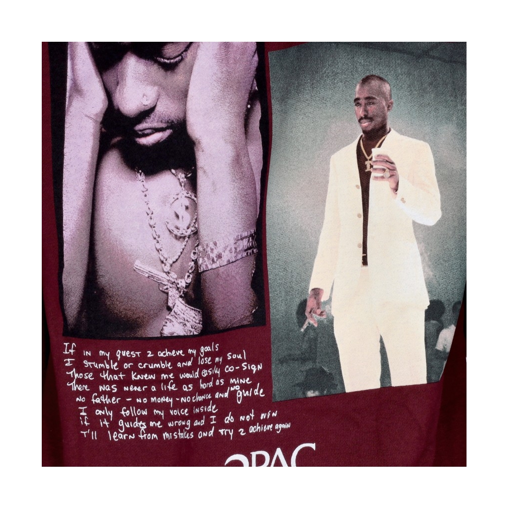 felpa cappuccio uomo voice hood x tupac BURGUNDY