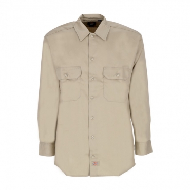 camicia manica lunga uomo work shirt l/s rec KHAKI