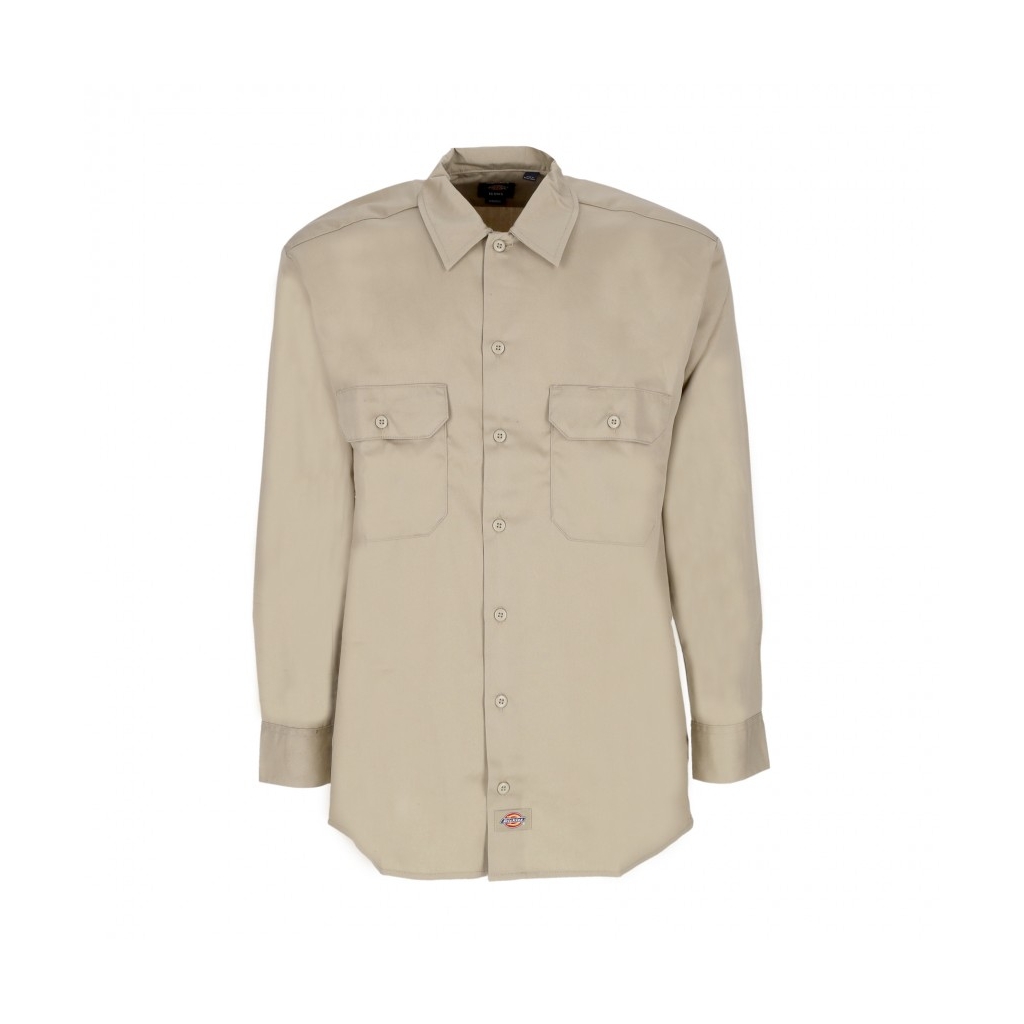 camicia manica lunga uomo work shirt l/s rec KHAKI