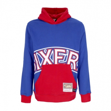 felpa cappuccio uomo nba big face hoodie 50 hardwood classics phi76e BLUE