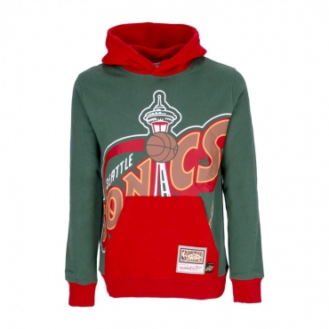 felpa cappuccio uomo nba big face hoodie 50 hardwood classics seasup GREEN