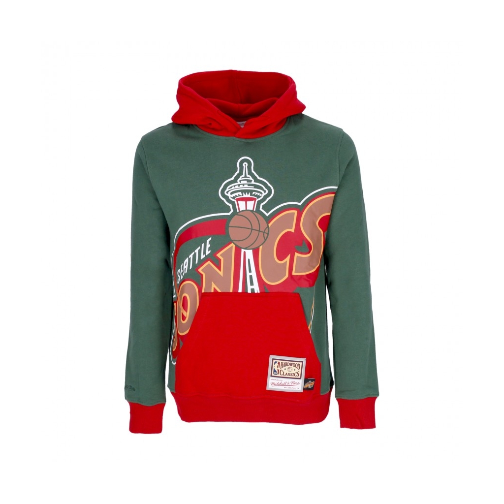 felpa cappuccio uomo nba big face hoodie 50 hardwood classics seasup GREEN