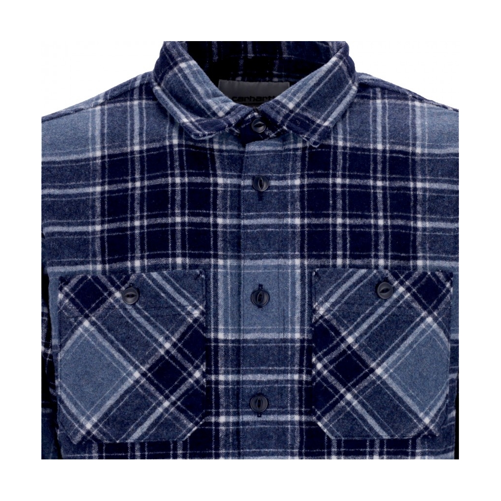 camicia manica lunga uomo l/s jared shirt JARED CHECK/STORM BLUE