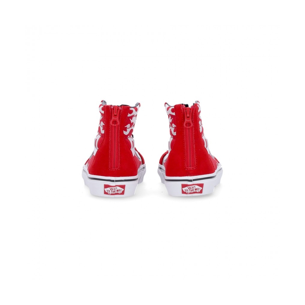 scarpa alta ragazzo sk8-hi zip ferocious flame RACING RED/BLACK