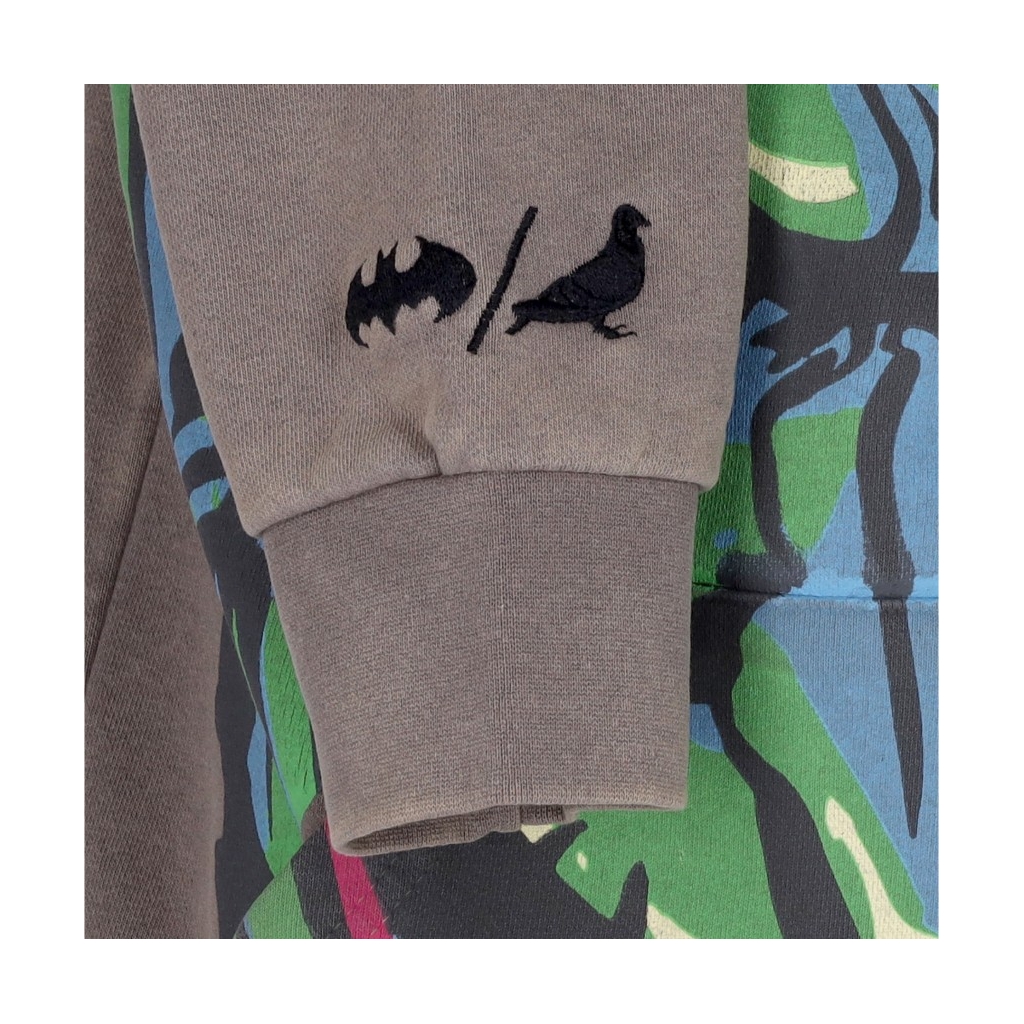 felpa cappuccio uomo joker face hoodie x batman CHARCOAL