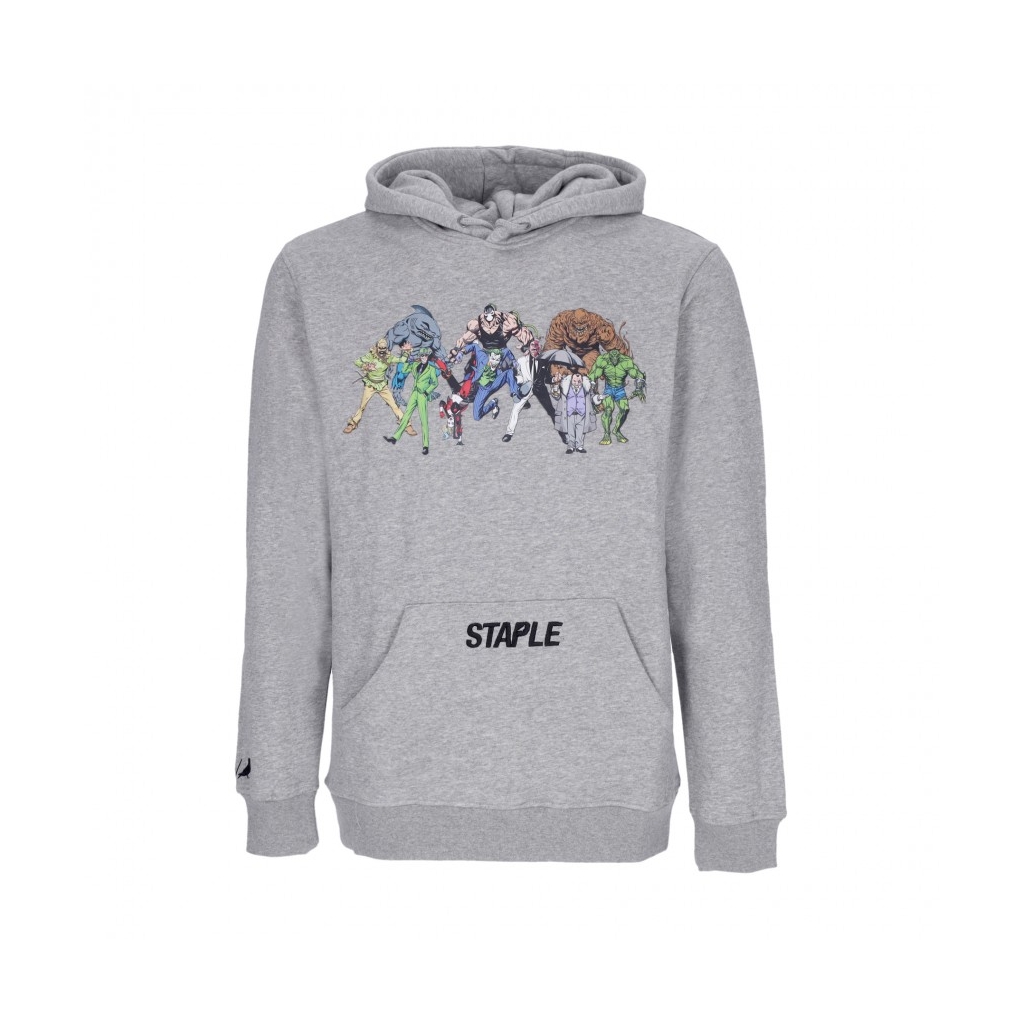 felpa cappuccio uomo villains graphic hoodie x batman GREY HEATHER