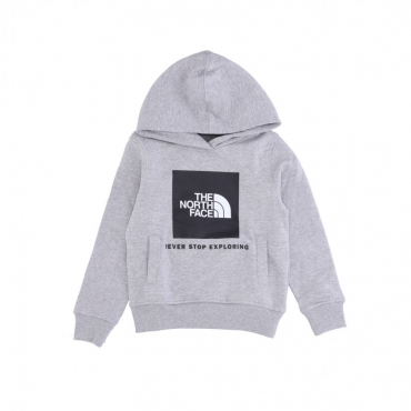 felpa cappuccio ragazzo box pullover hoodie LIGHT GREY HEATHER