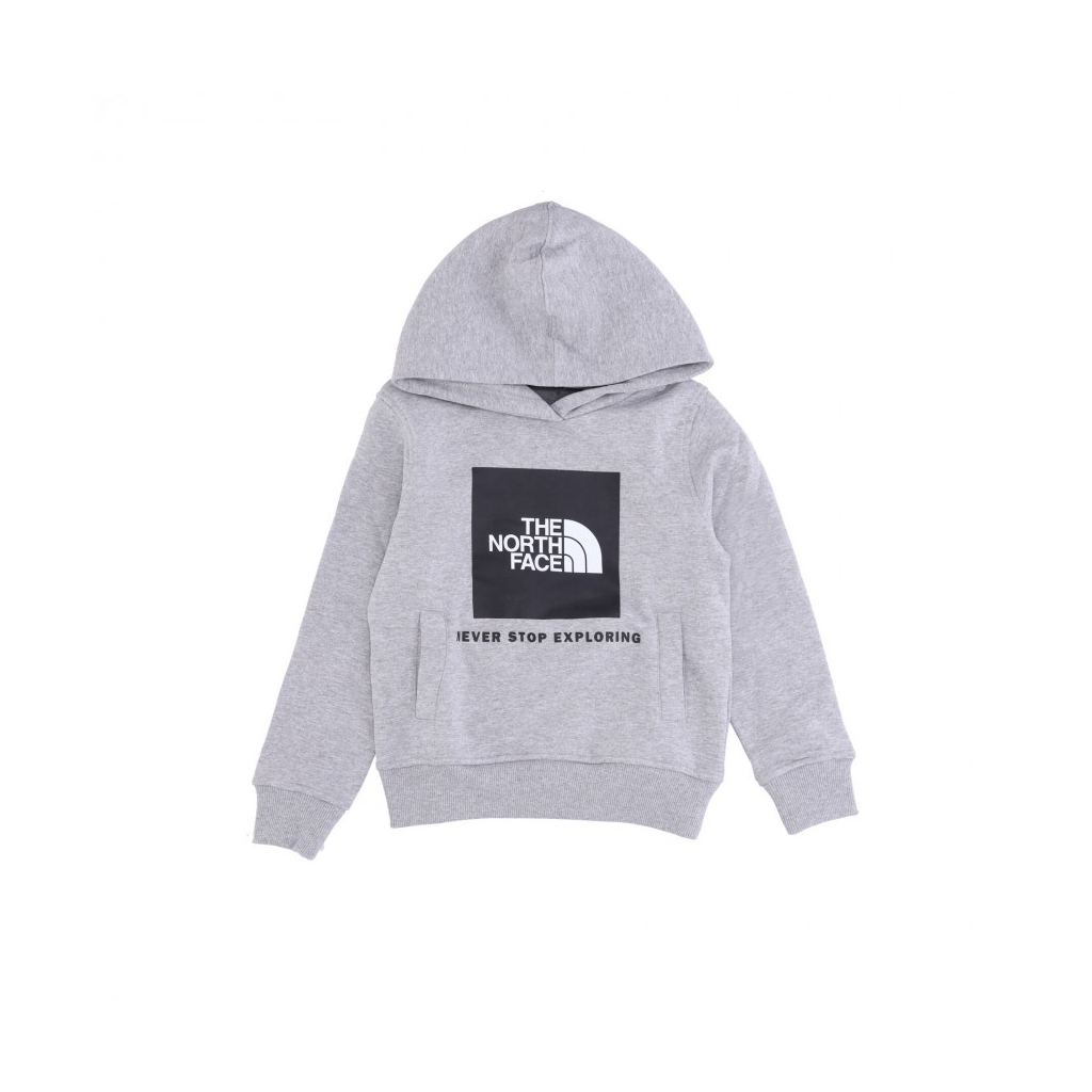 felpa cappuccio ragazzo box pullover hoodie LIGHT GREY HEATHER