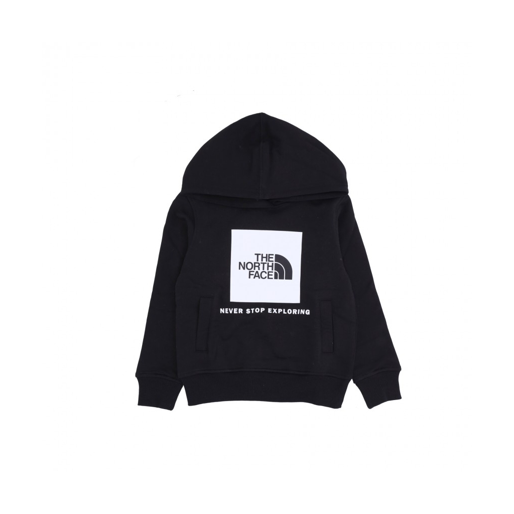 felpa cappuccio ragazzo box pullover hoodie BLACK