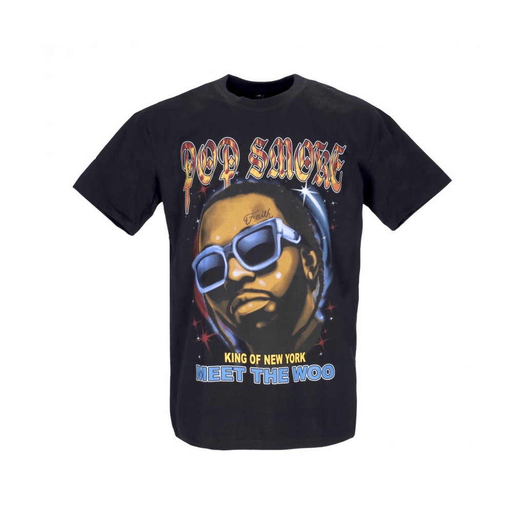 maglietta uomo pop smoke meet the woo oversize tee BLACK