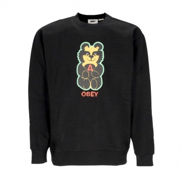 felpa girocollo uomo bear icon premium crew fleece BLACK